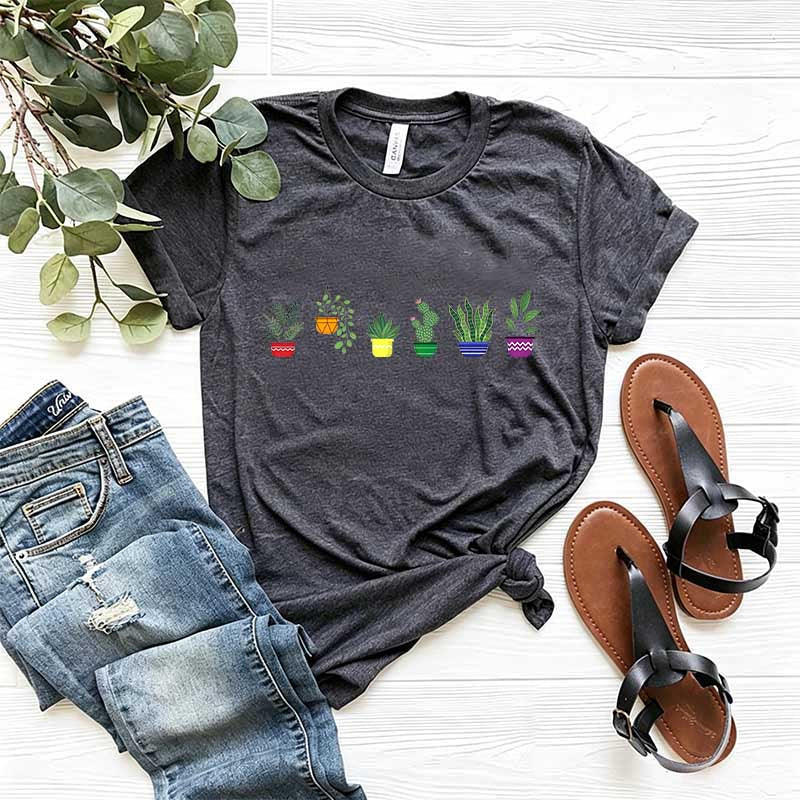 Gender Neutral Cute Rainbow Plant T-Shirt