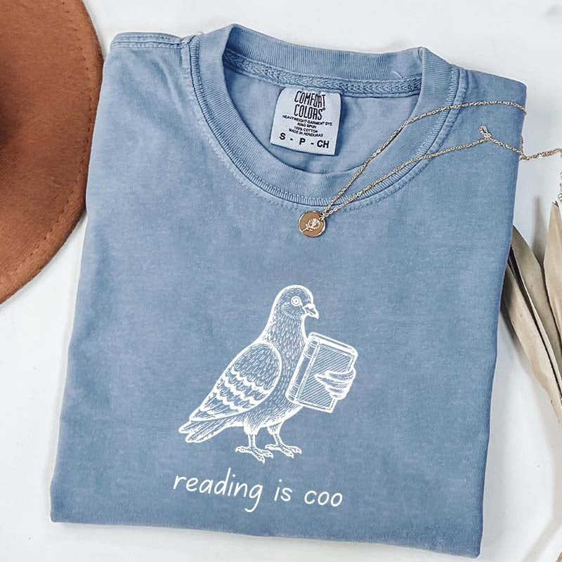 English Teacher Pigeon Reading T-Shirt
