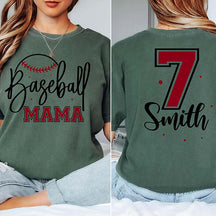 Personalized Comfort Colors Baseball Mama T-Shirt