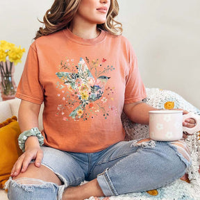 Boho Birdie Summer Flower T-Shirt