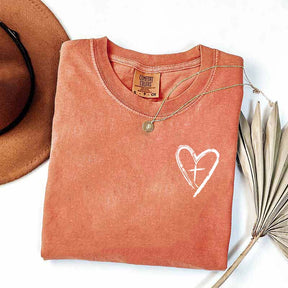 Heart Cross Religous T-Shirt