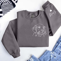 Custom Pet Portrait Line Art Sweatshirt