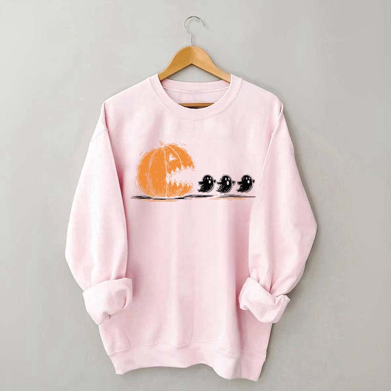 Halloween Pumpkin Eat Ghost Party Sweatshirt