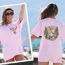Vintage Cow Skull Western Music T-Shirt