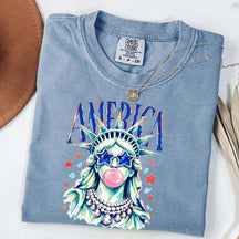 America Statue of Liberty Blowing Bubble Gum T-Shirt
