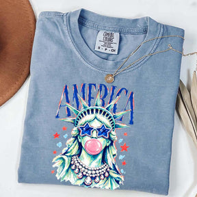 America Statue of Liberty Blowing Bubble Gum T-Shirt
