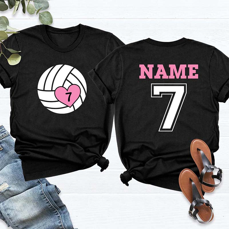 Custom Volleyball Heart Mom T-Shirt