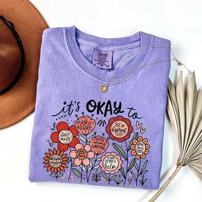 It's Okay Floral Teacher Appreciation T-Shirt