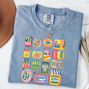 Vintage Sardine Can Mediterranean Food T-Shirt