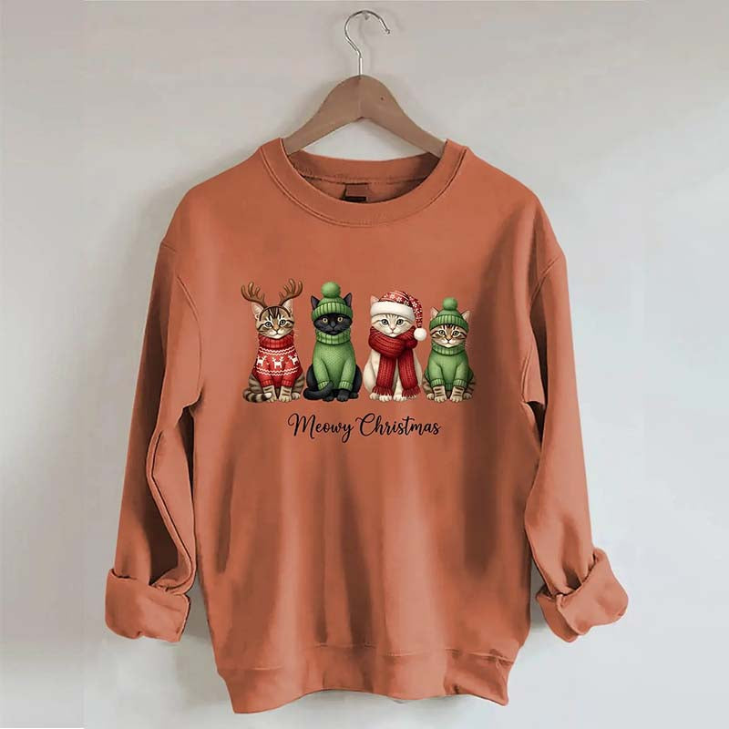 Funny Meowy Christmas Sweatshirt