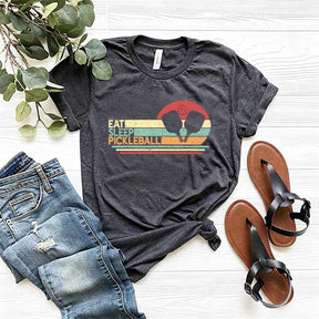 Retro Eat Sleep Pickleball T-Shirt