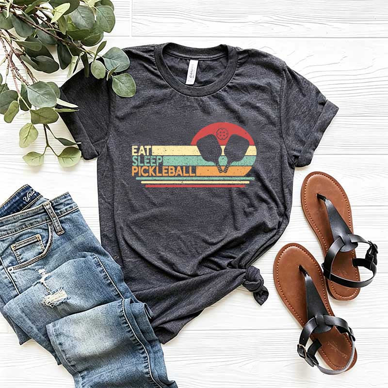 Retro Eat Sleep Pickleball T-Shirt