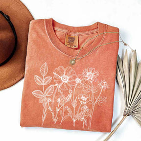 Vintage Pressed Flowers Gardener Floral T-Shirt
