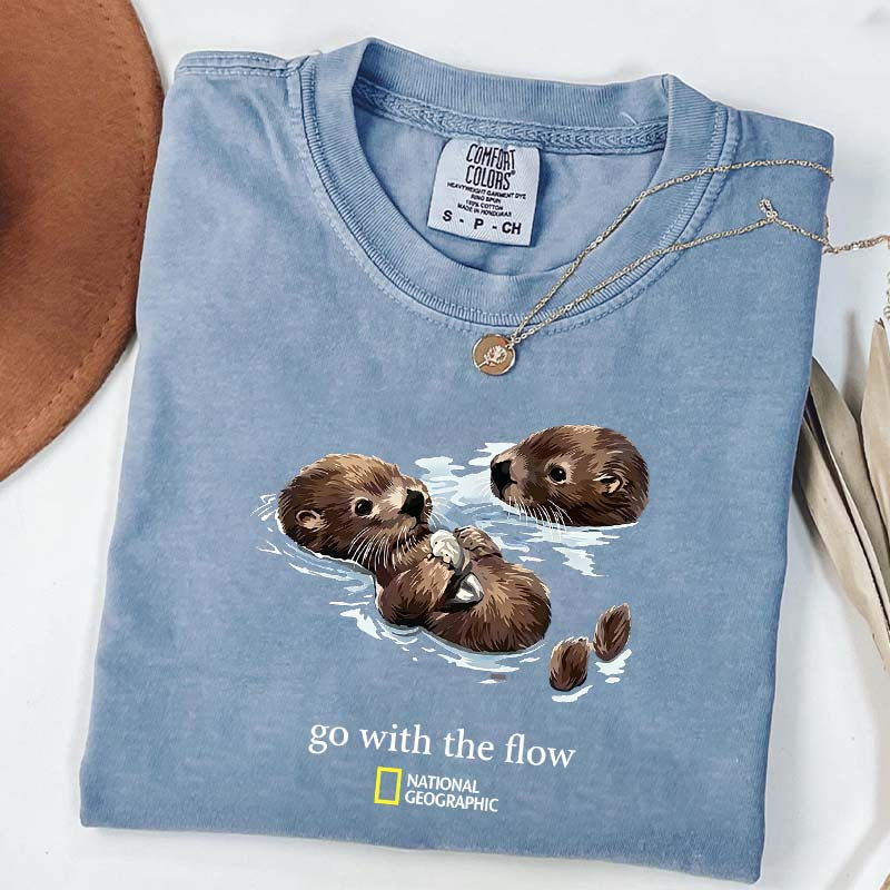 National Geographic Otters Go With The Flow T-Shirt