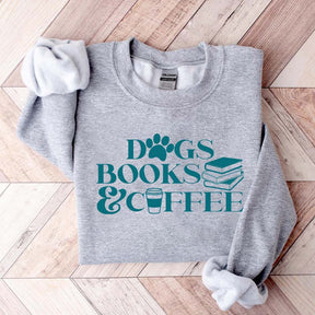 Funny Dogs Books Coffee Sweatshirt