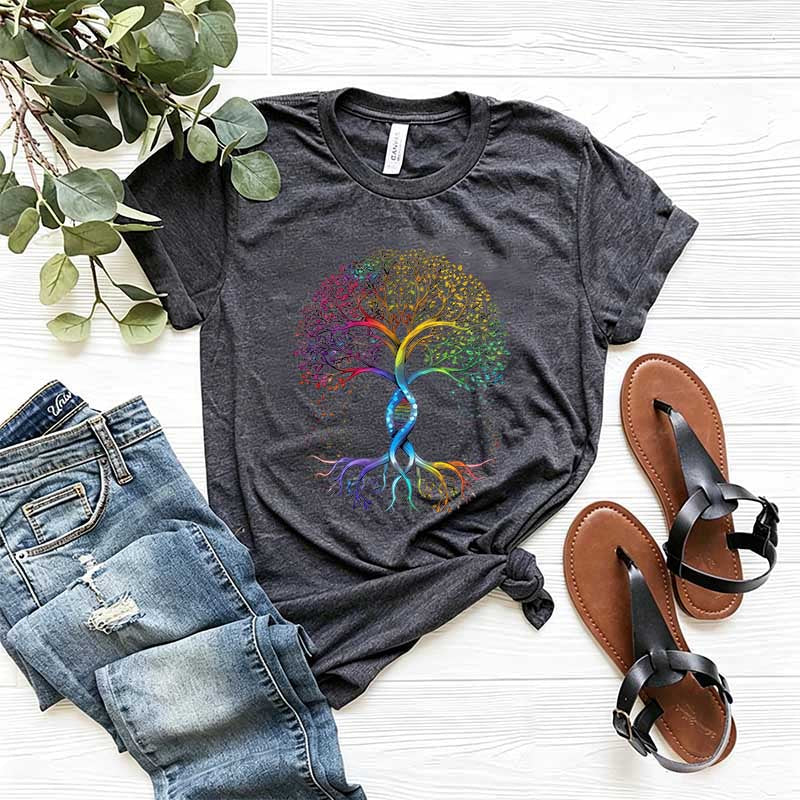 Pride Tree of Life Rainbow DNA T-Shirt