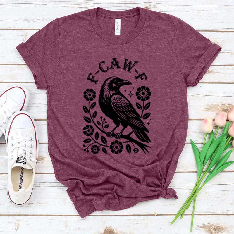 Black Gothic Crow Trendy Bird T-Shirt