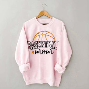 Glitter Basketball Mom Printed Sweatshirt