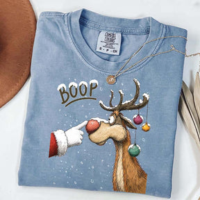 Boop Reindeer Comfort Colors Christmas T-Shirt