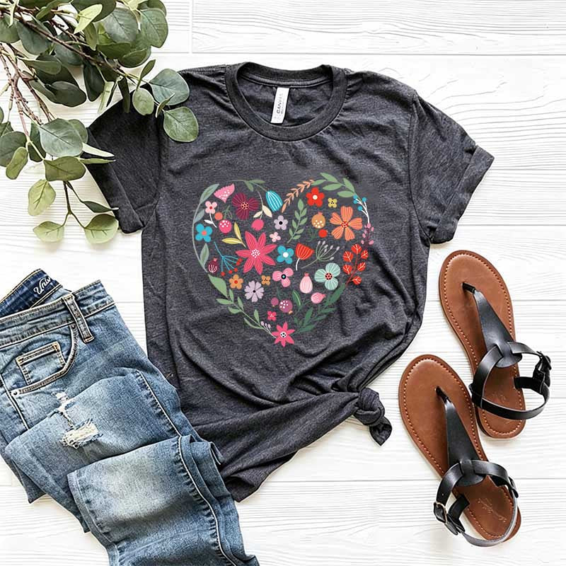 Flower Heart Love T-Shirt