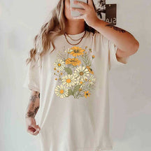 Boho Wildflowers Aesthetic Oversized Daisy T-Shirt