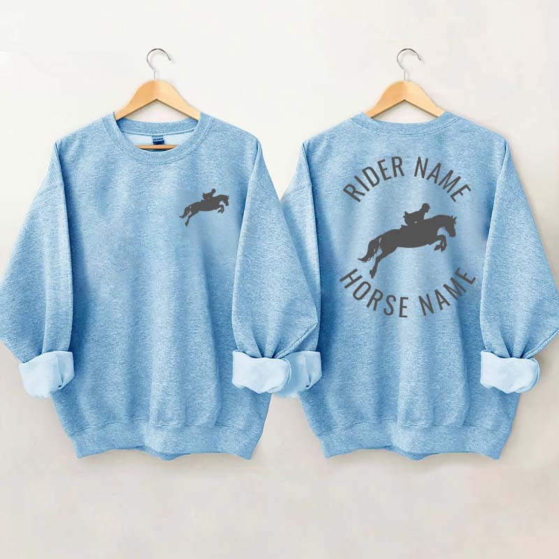 Personalized Equestrian Name Horse Horseback Riding Sweatshirt
