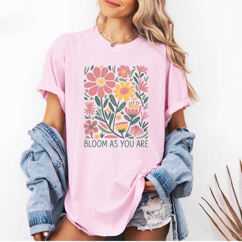 Bloom As You Are Boho Inspirational T-Shirt