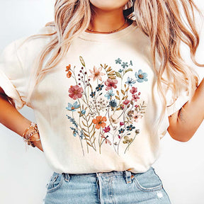 Comfort Color Floral Wildflower Graphic T-Shirt