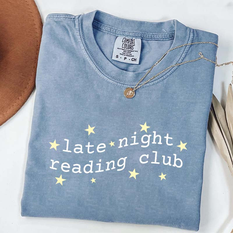 Cute Late Night Reading Club T-Shirt