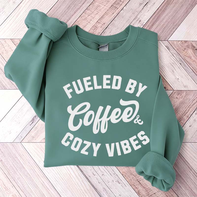 Fueled By Coffee and Cozy Vibes Giftful Fall Sweatshirt