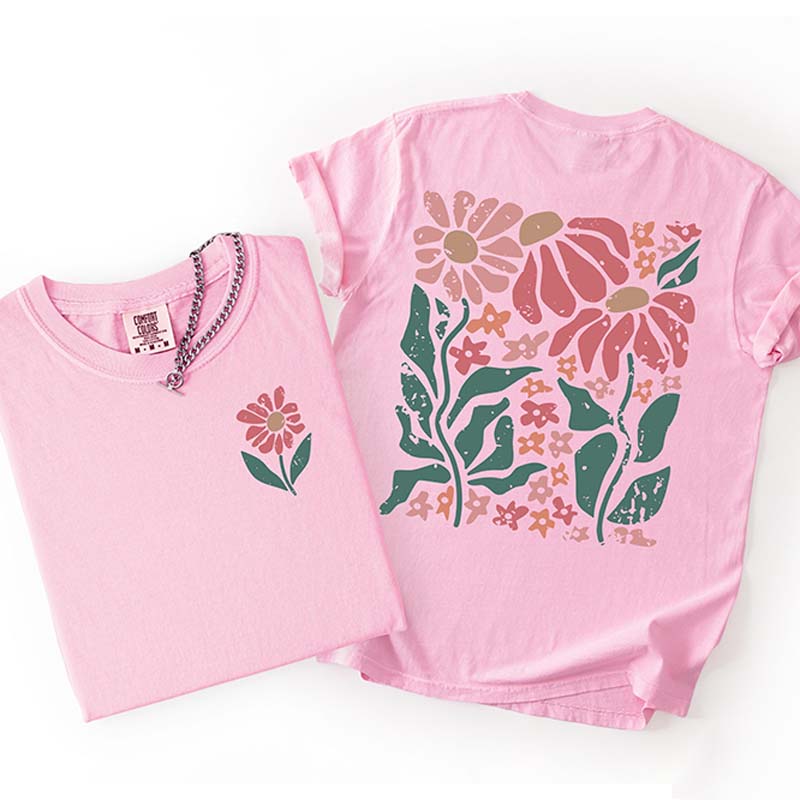 Boho Floral Back Print T-Shirt