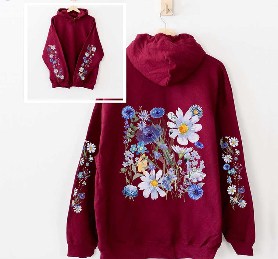 Boho Cottagecore Floral Botanical Nature Hoodie