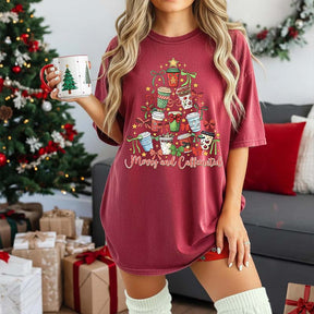 Merry And Caffeinated Christmas Tree T-Shirt