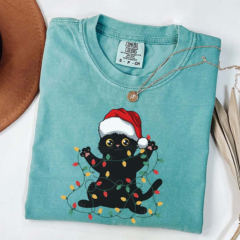 Cute Cat Christmas Lover Christmas T-Shirt