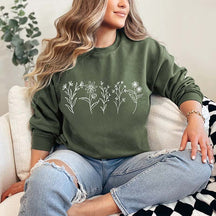 Floral Line Art Mom Sweatshirt