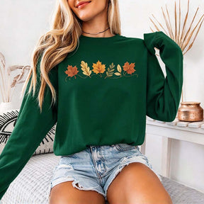 Long Sleeve Fall Autumn Leaves Sweatshirt