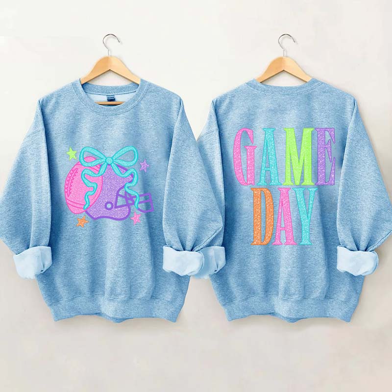 School Spirit Football Printed Sweatshirt