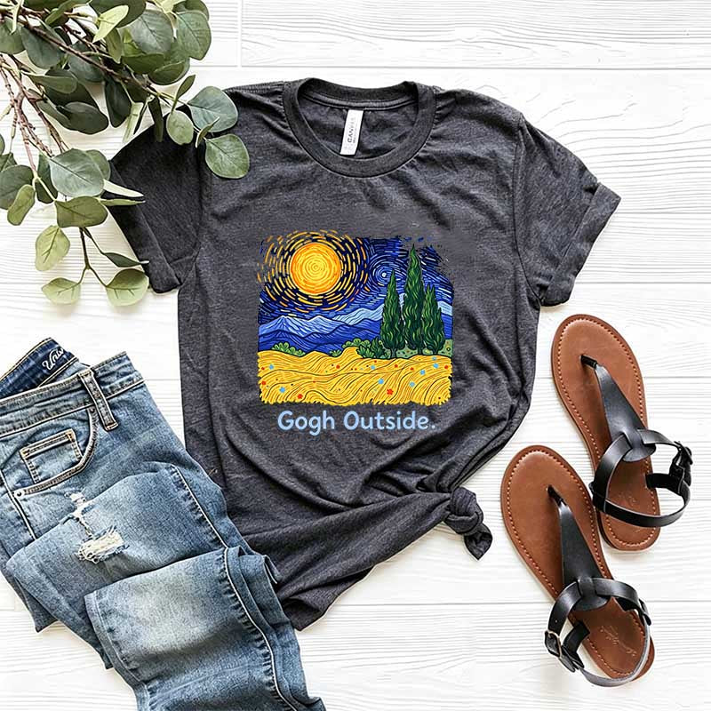 Gogh Outside Starry Night Nature Lover T-Shirt