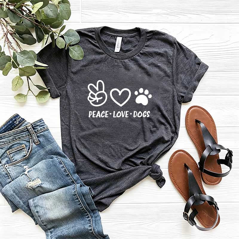 Peace Love Dogs Cute T-Shirt