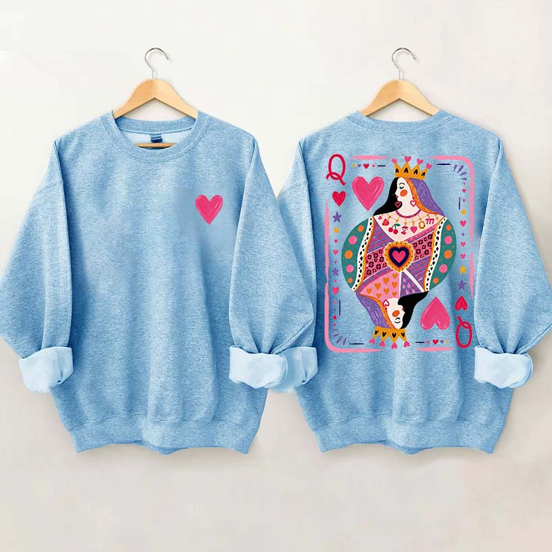 Vintage Queen of Hearts Graphic Sweatshirt