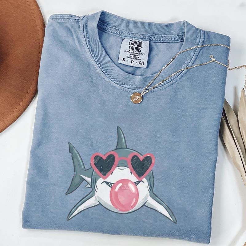 Shark Blowing Bubble Comfort Colors T-Shirt