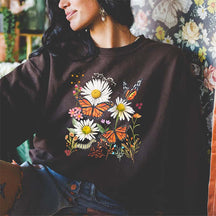 Monarch Butterfly Daisies Sweatshirt