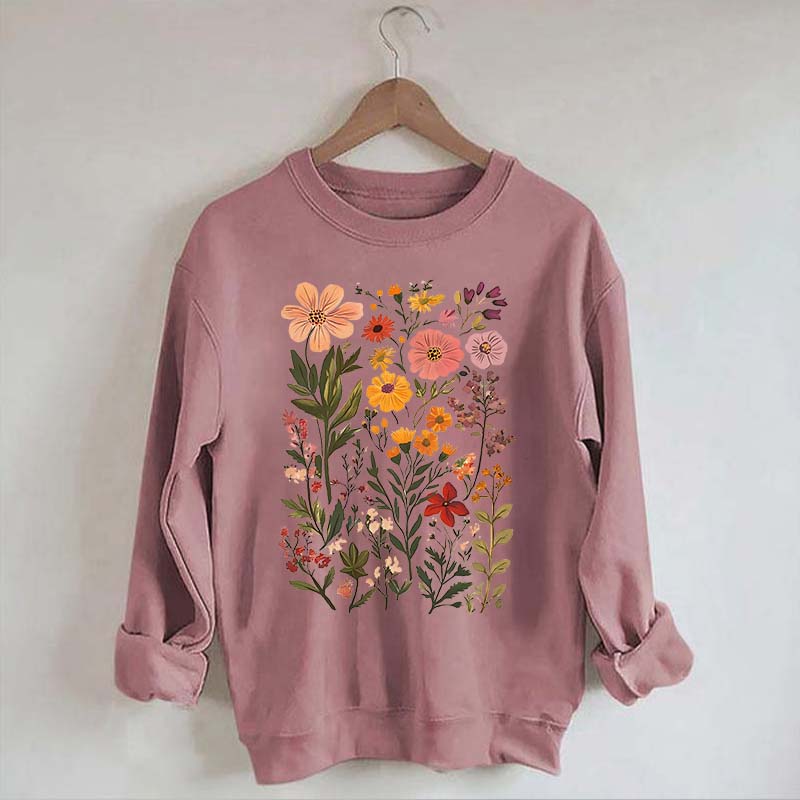 Colorful Wildflower Nursery Botanical Sweatshirt