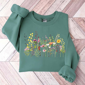 Vintage Garden Wild Flowers Sweatshirt