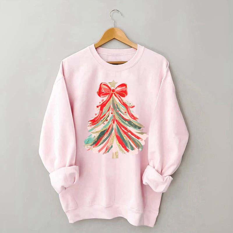 Red Bow Christmas Tree Sweatshirt
