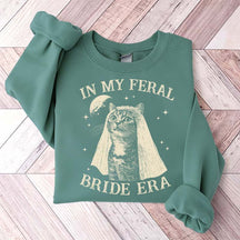 Retro Comfort Bride Wedding Cat Lover Sweatshirt