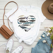 Whale Heart Graphic Ocean Lover T-Shirt