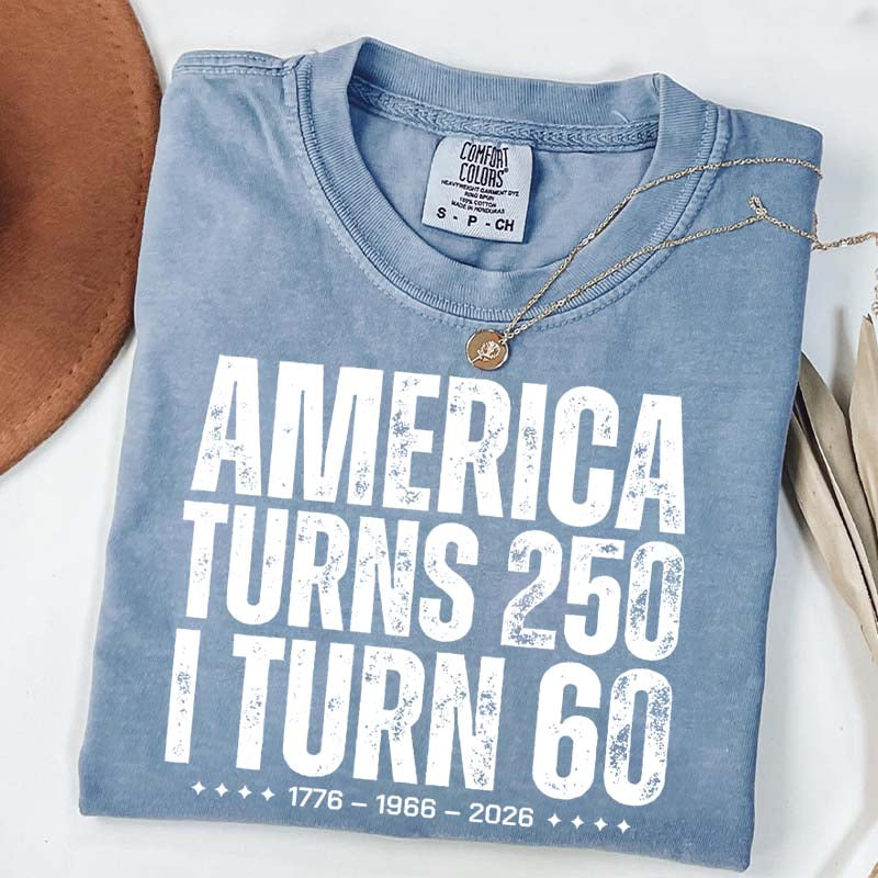 Custom Birthday America Turns 250 T-Shirt
