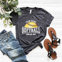 Custom Name Number Softball T-Shirt