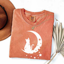 Floral Moon Cat T-Shirt